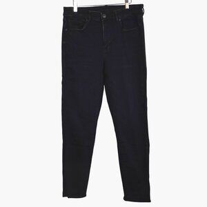 American Eagle Womens Hi-Rise Skinny Jeans Size 14 Long Black Denim Stretch NWOT